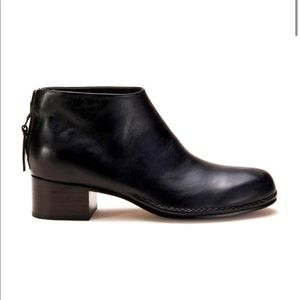 Ceremonial Mid Heel Black Leather Boot by Feit US Size 9/ EU Size 39